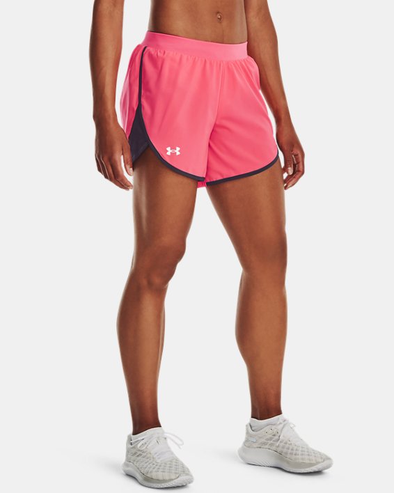Women's UA Fly-By Elite 5'' Shorts, Pink, pdpMainDesktop image number 0